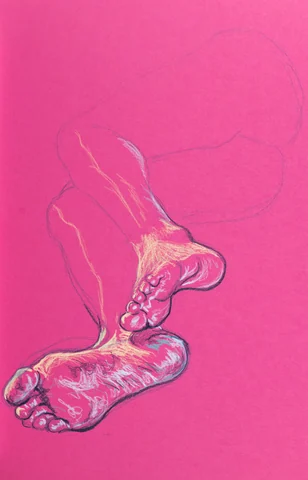 Lying-side figure, from-below view by Riley Adamson