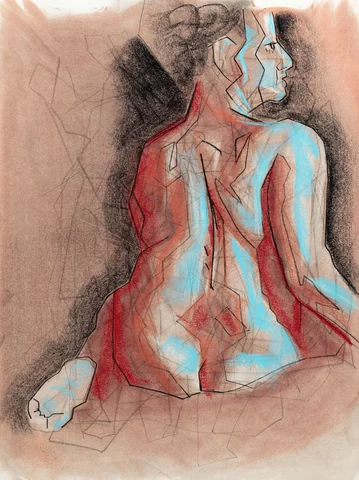 Seated figure, front view