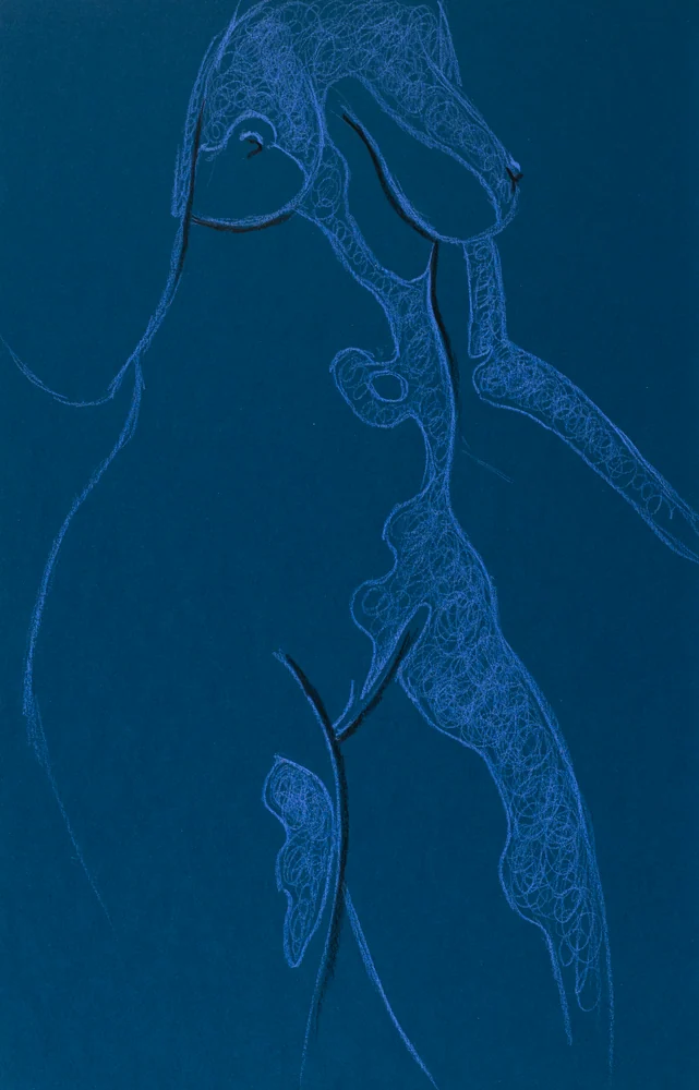 Figure drawing, side view by Riley Adamson