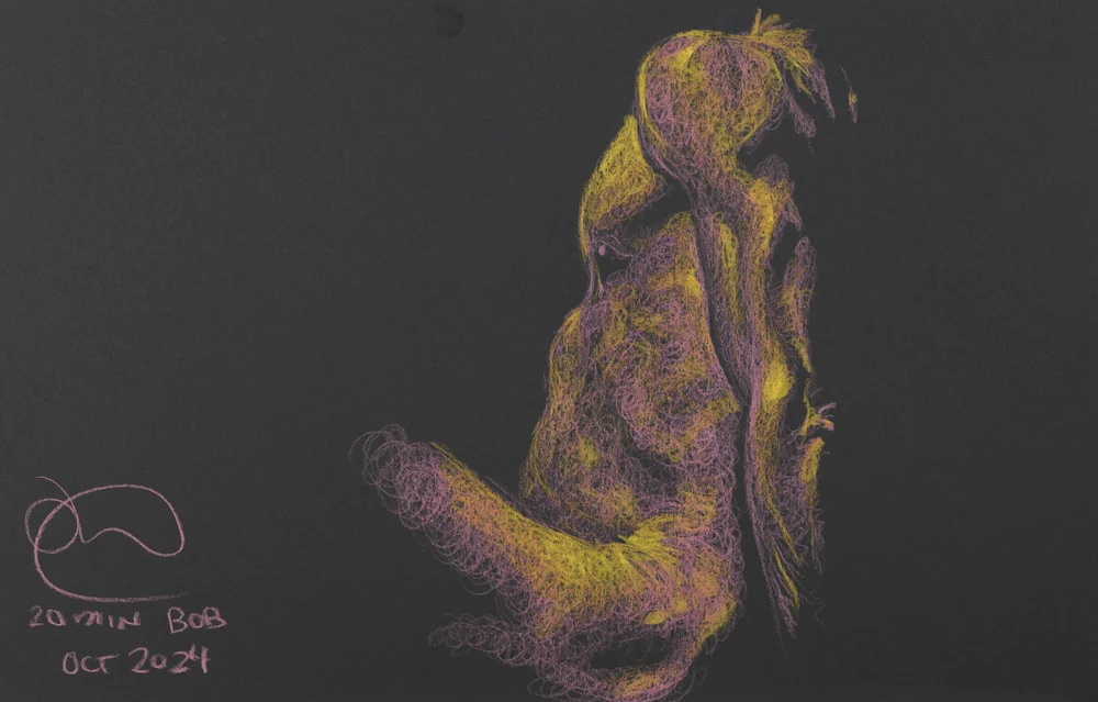 Seated figure, side view by Riley Adamson