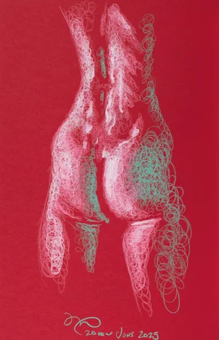 Standing figure, back view
