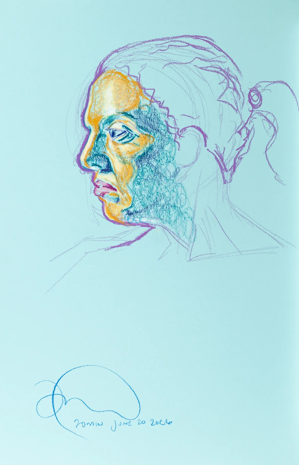 Seated figure, side view by Riley Adamson