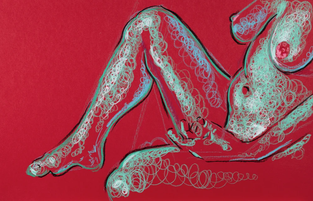 Seated figure, side view by Riley Adamson