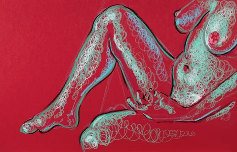 Seated figure, side view by Riley Adamson