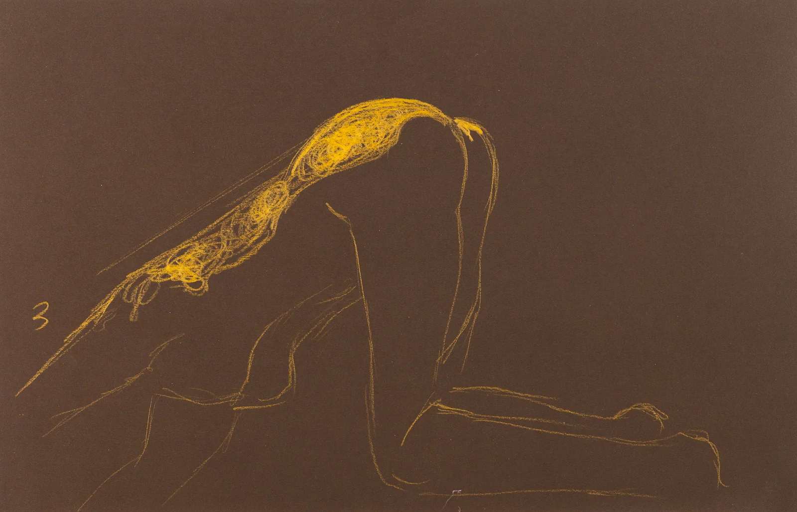 Crouching figure, back view by Riley Adamson