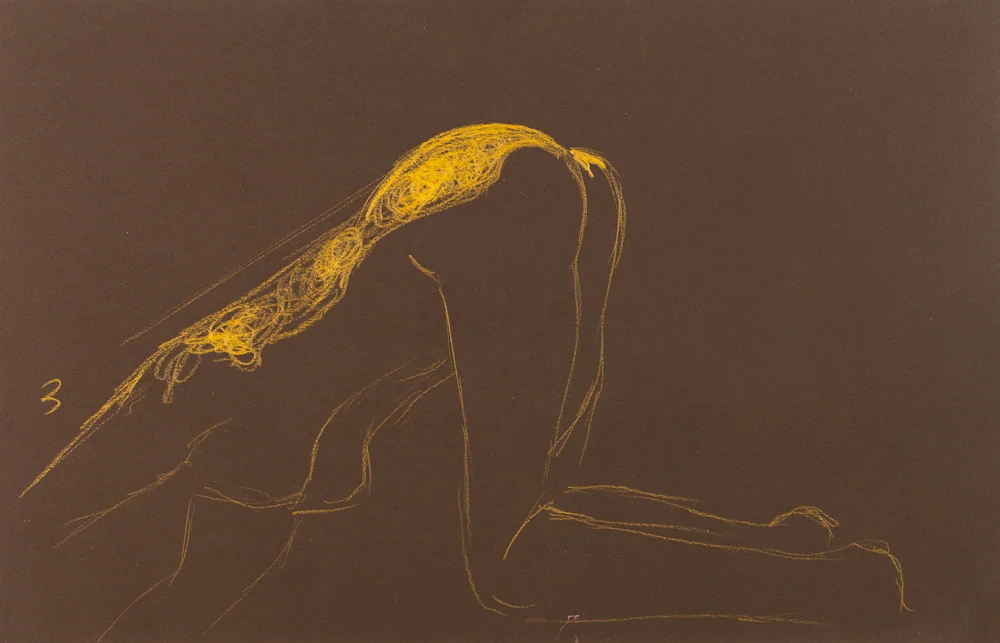Crouching figure, back view by Riley Adamson