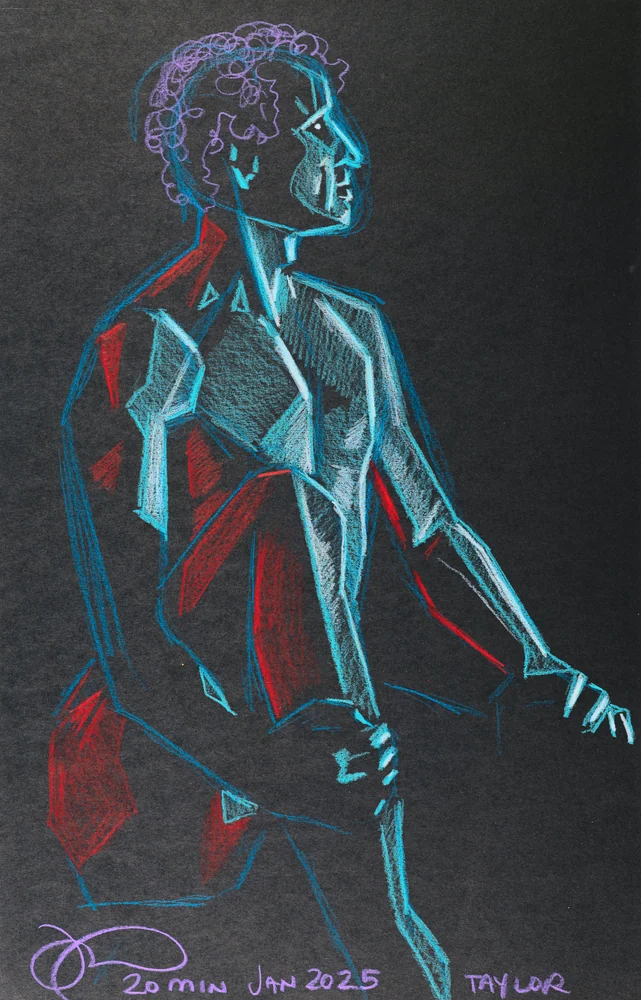 Seated figure, front view by Riley Adamson