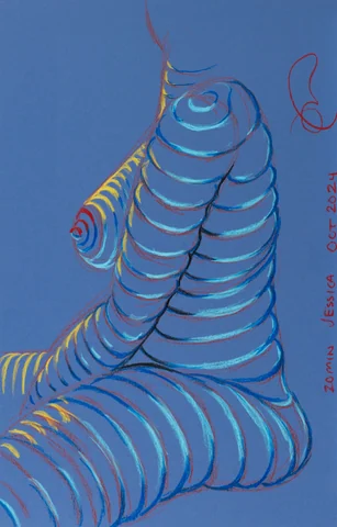 Seated figure by Riley Adamson