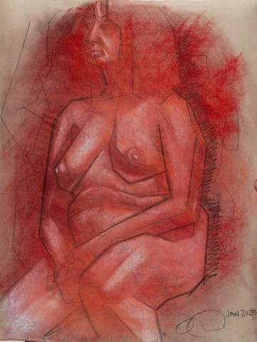 Seated figure, front view