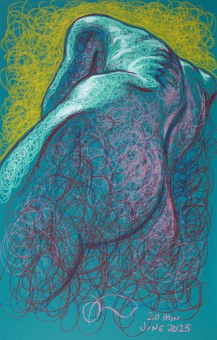 Lying-side figure, from-below view by Riley Adamson