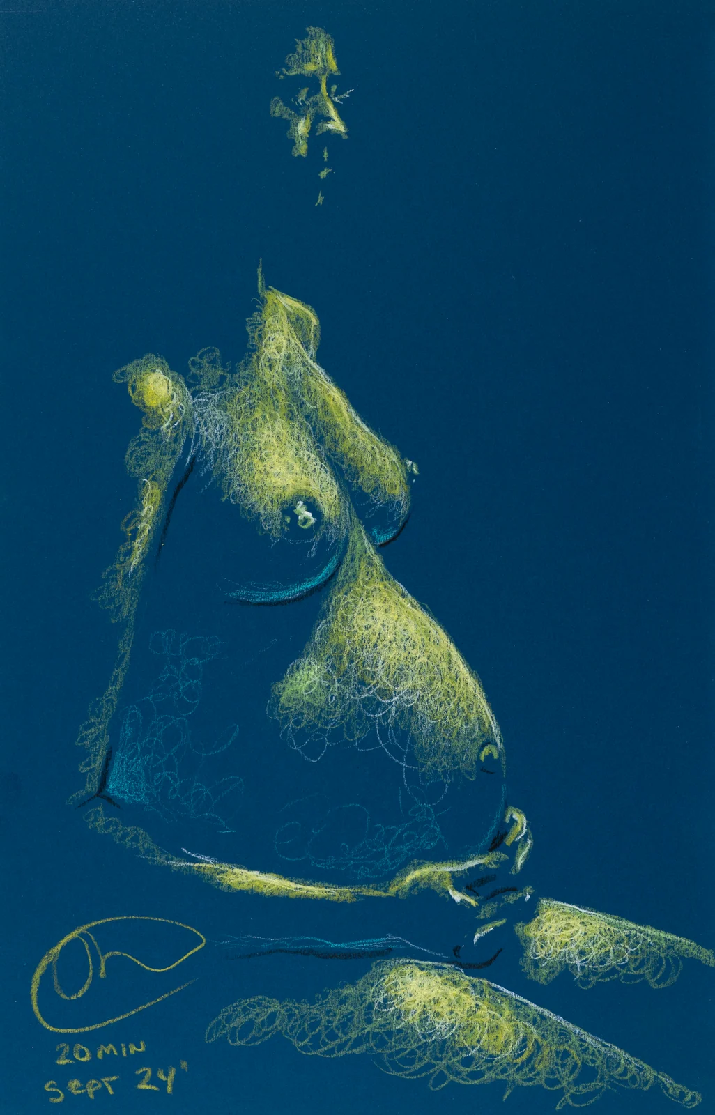 Seated figure, side view by Riley Adamson