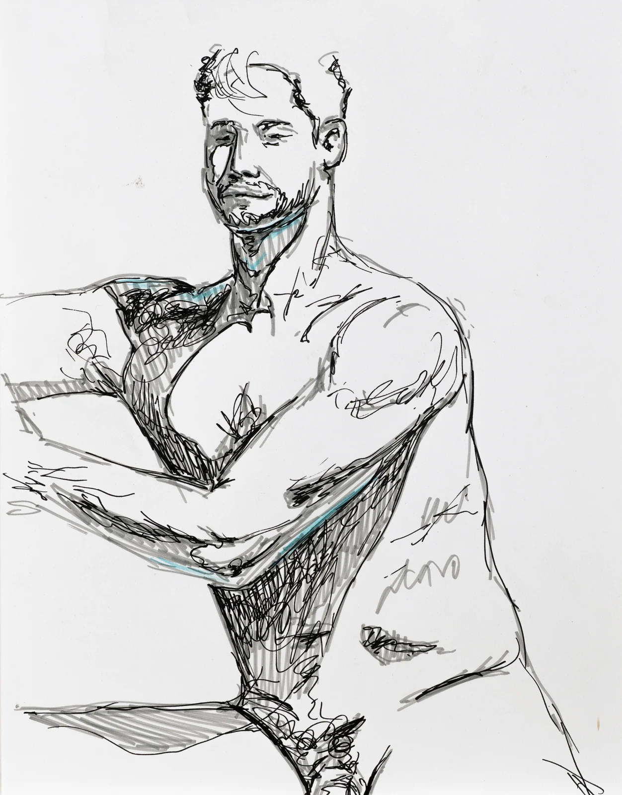 Seated figure, front view by Riley Adamson