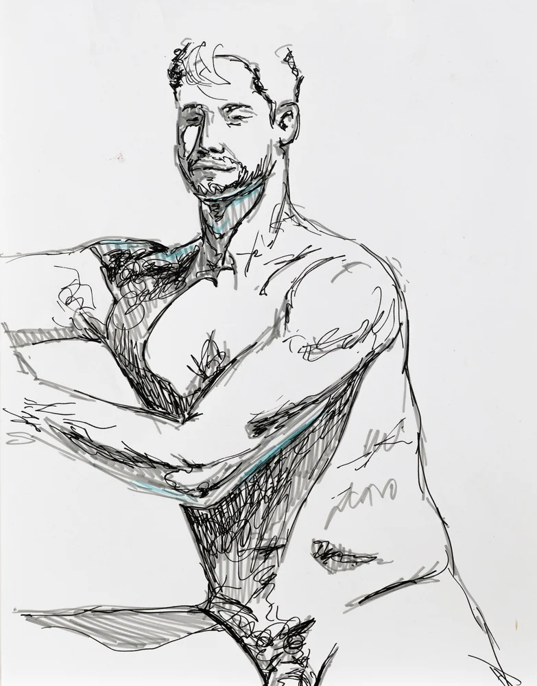 Seated figure, front view by Riley Adamson