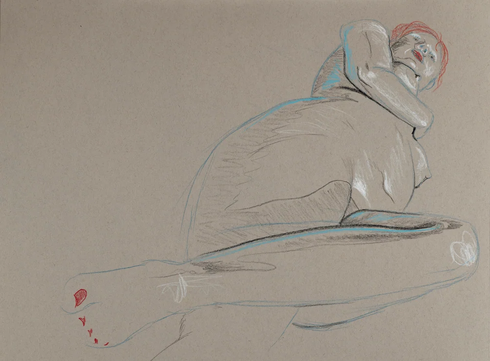 Seated figure by Riley Adamson