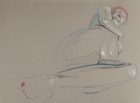 Seated figure by Riley Adamson