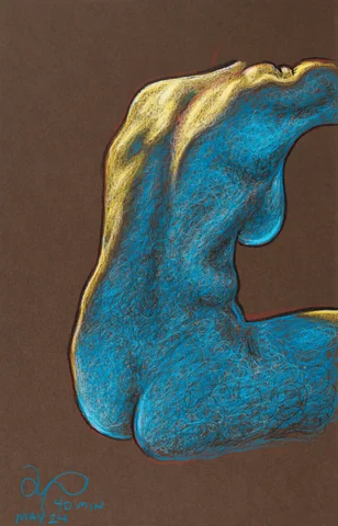 Seated figure, back view by Riley Adamson