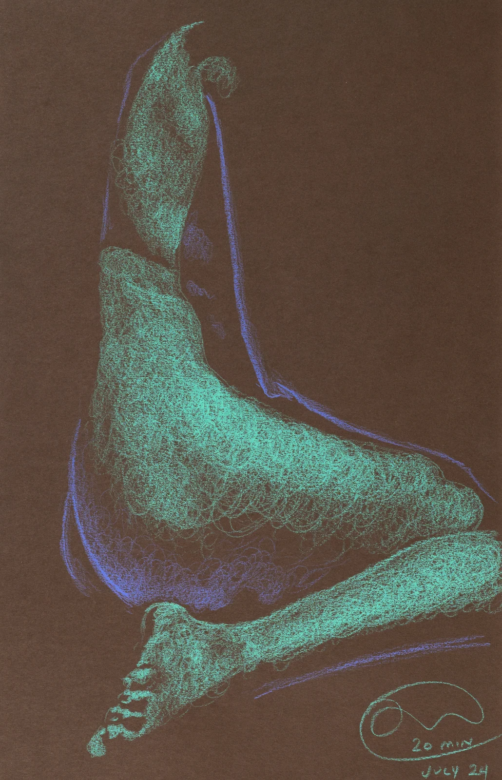 Seated figure, side view by Riley Adamson
