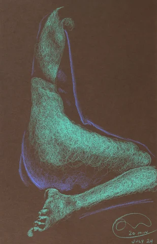 Seated figure, side view by Riley Adamson