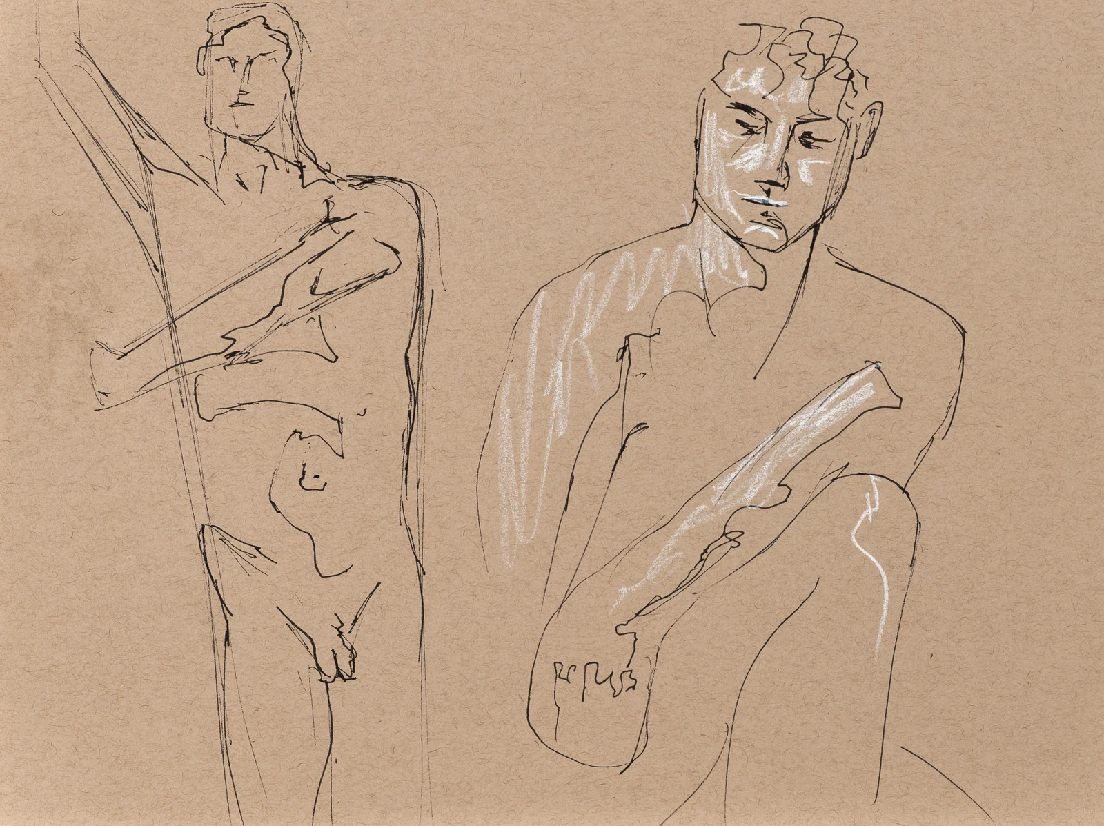 Gesture sheet, 2 poses by Riley Adamson