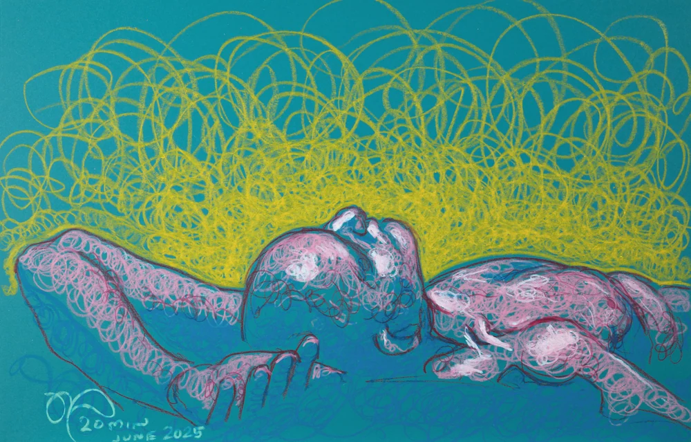 Lying-supine figure, from-above view by Riley Adamson