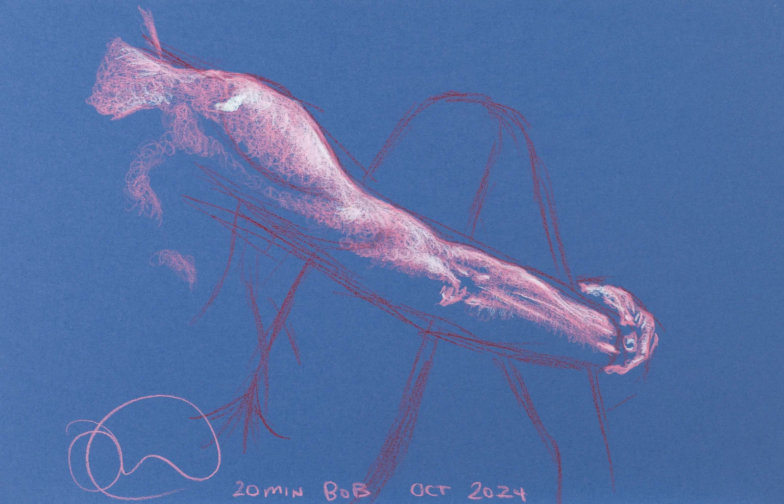 Seated figure, side view by Riley Adamson