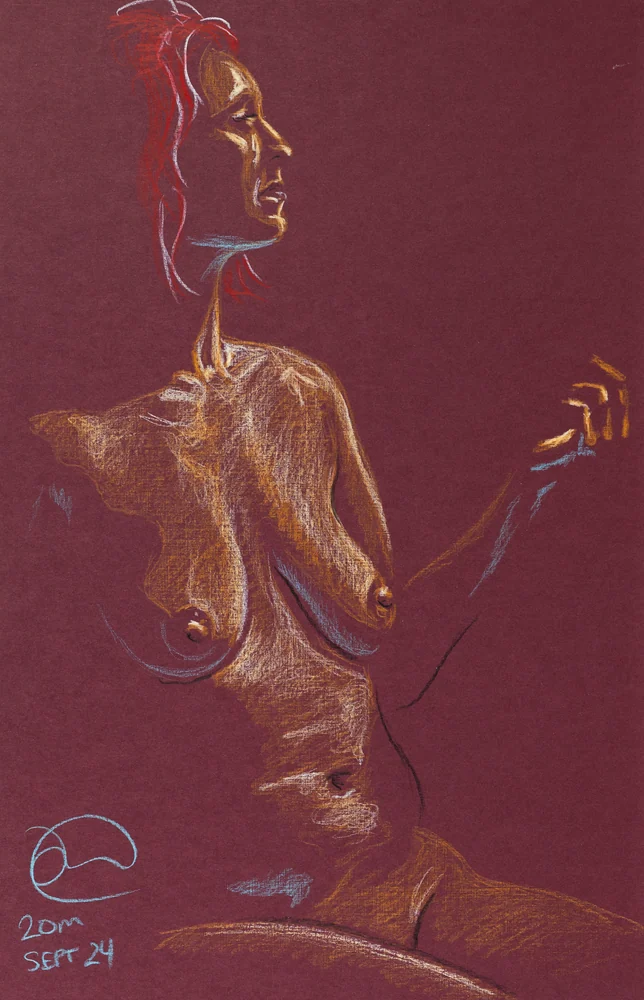 Seated figure, side view by Riley Adamson