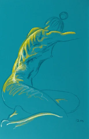 Seated figure, side view by Riley Adamson