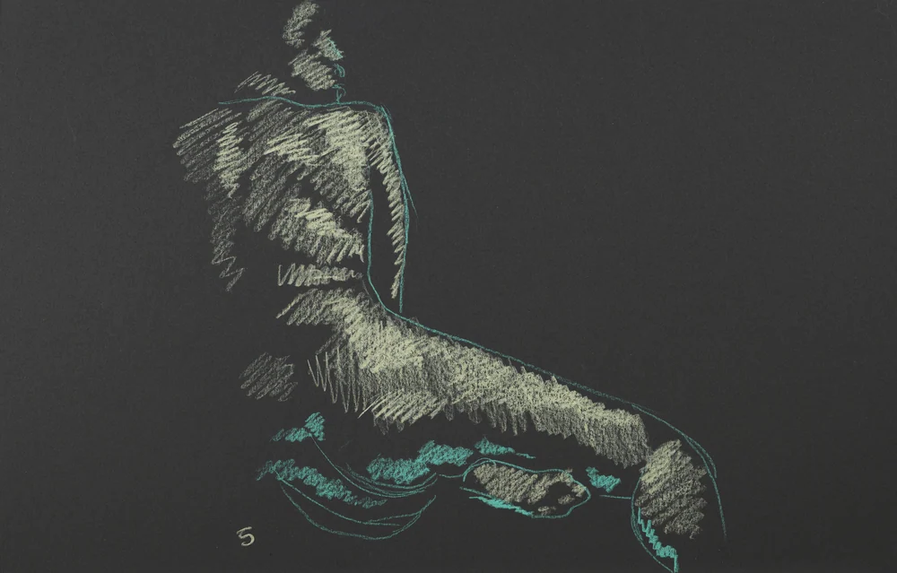 Seated figure, back view by Riley Adamson