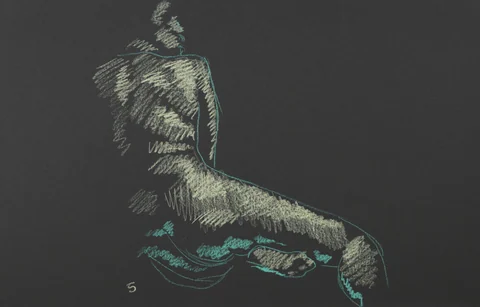 Seated figure, back view by Riley Adamson