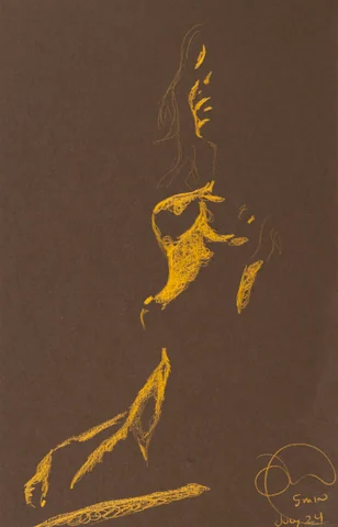 Seated figure, front view by Riley Adamson