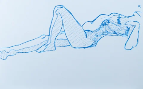 Lying-supine figure, side view by Riley Adamson