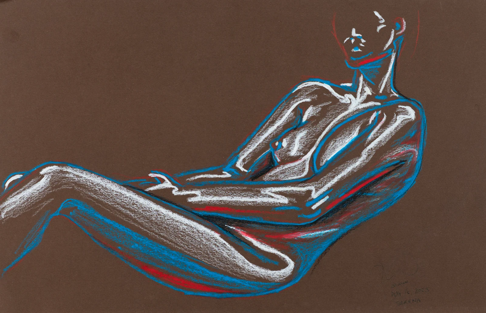 Seated figure, front view by Riley Adamson
