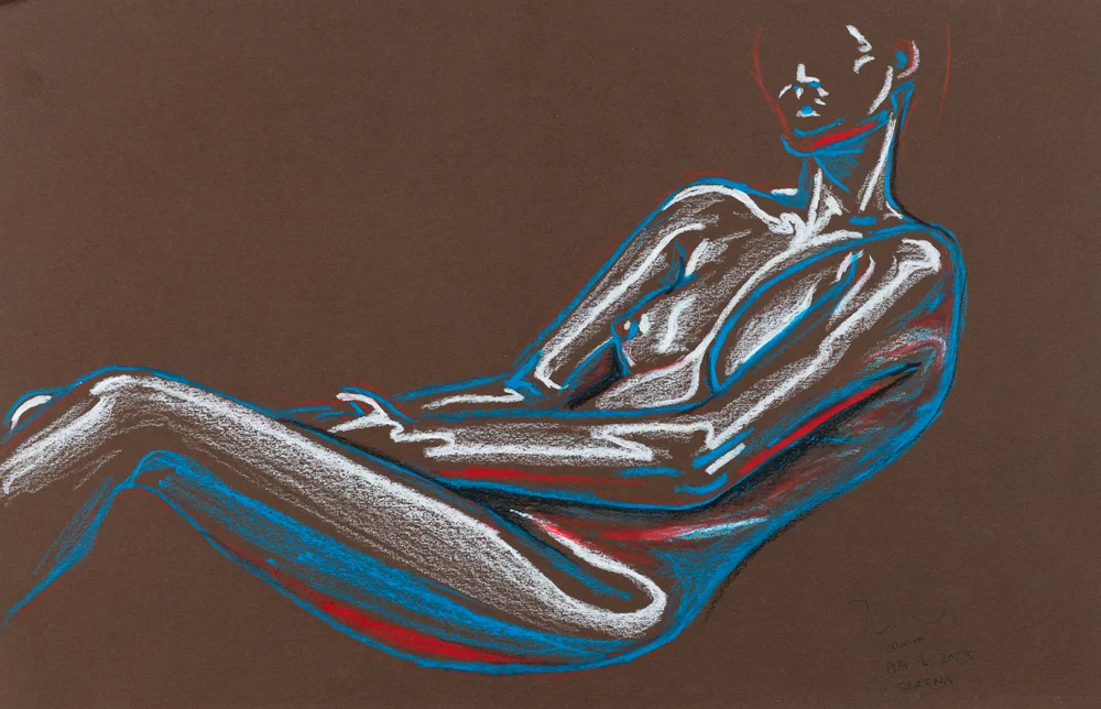 Seated figure, front view by Riley Adamson