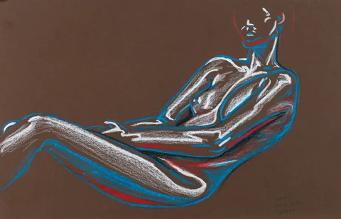 Seated figure, front view by Riley Adamson