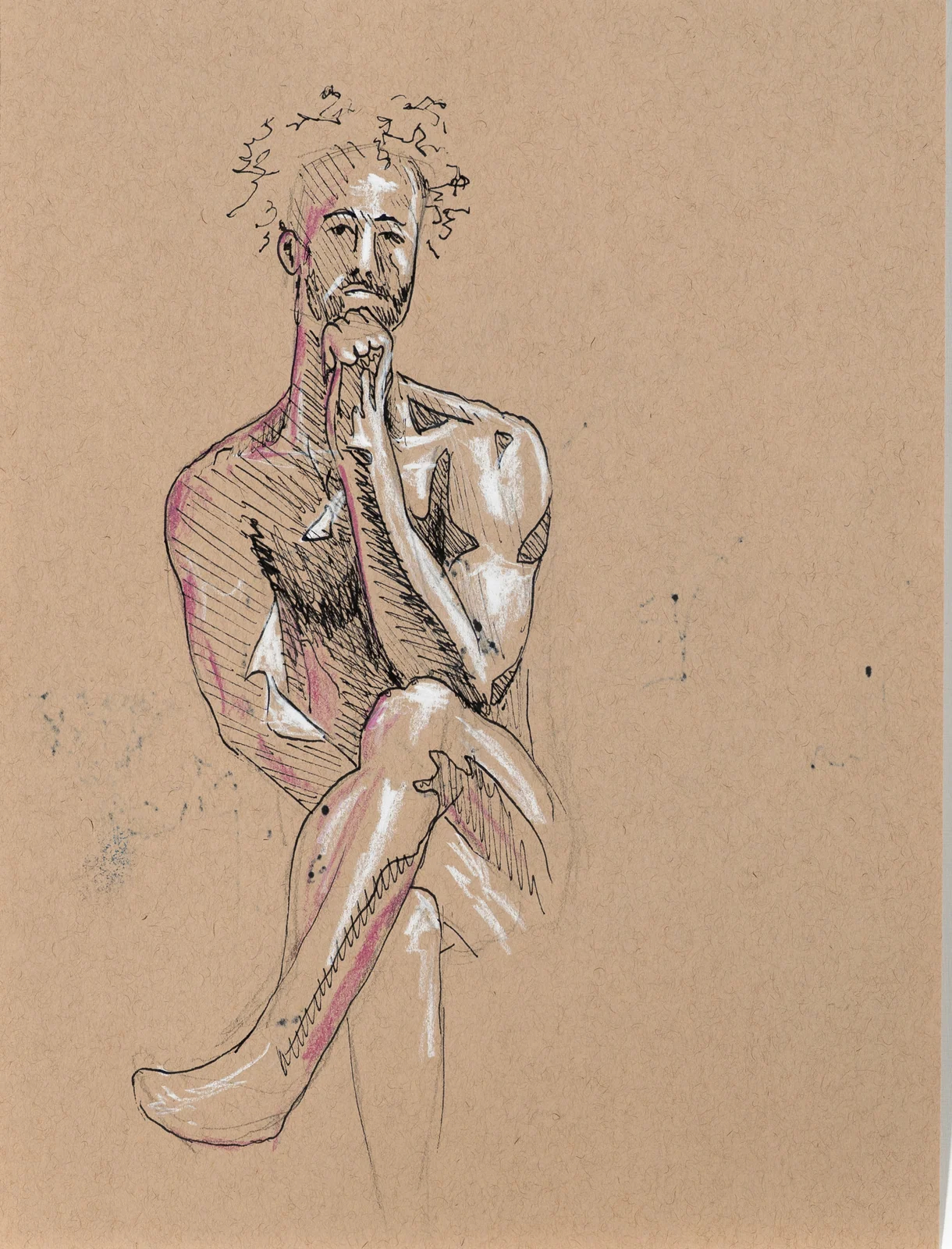 Seated figure, front view by Riley Adamson