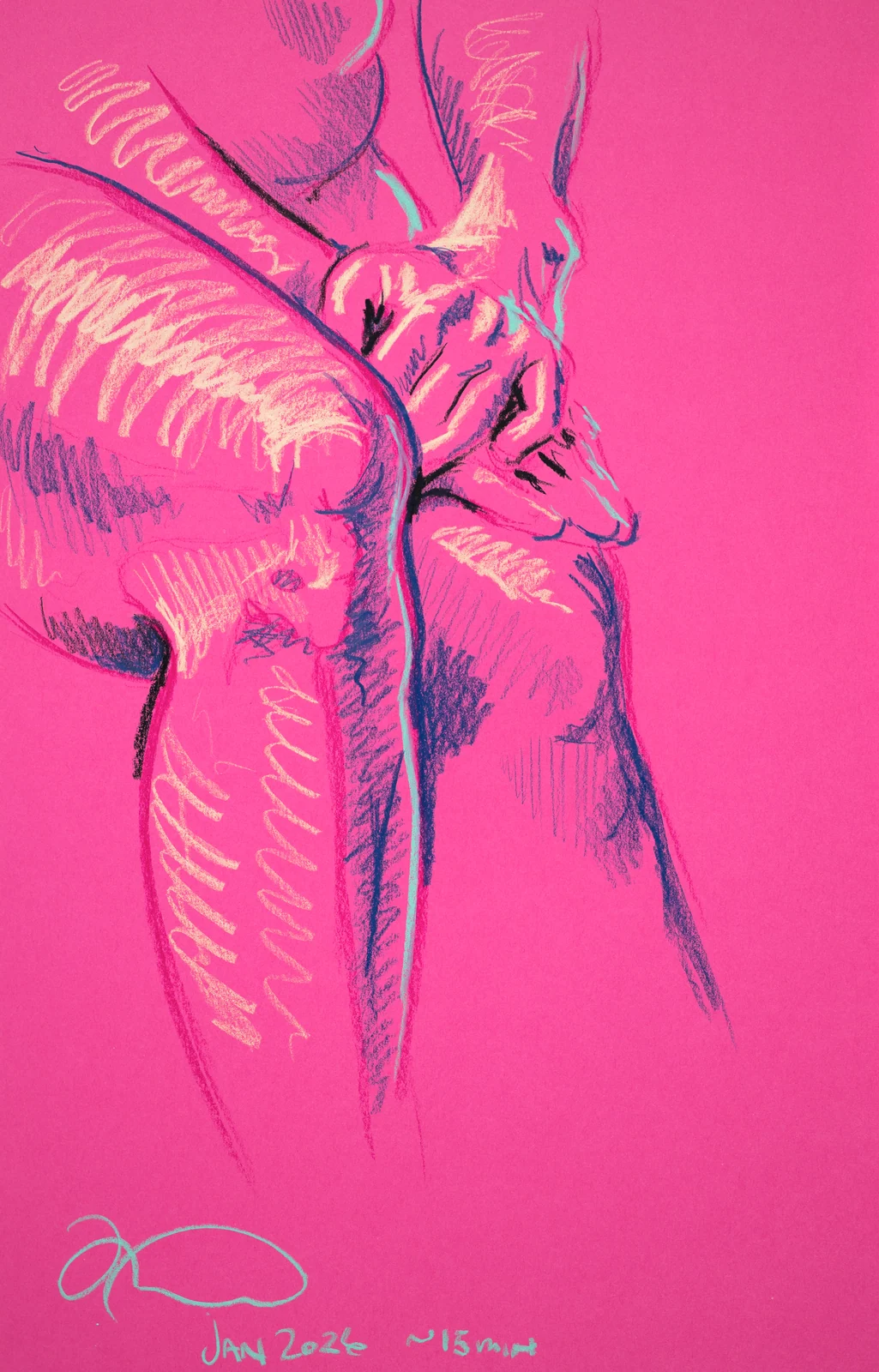 Seated figure, front view by Riley Adamson