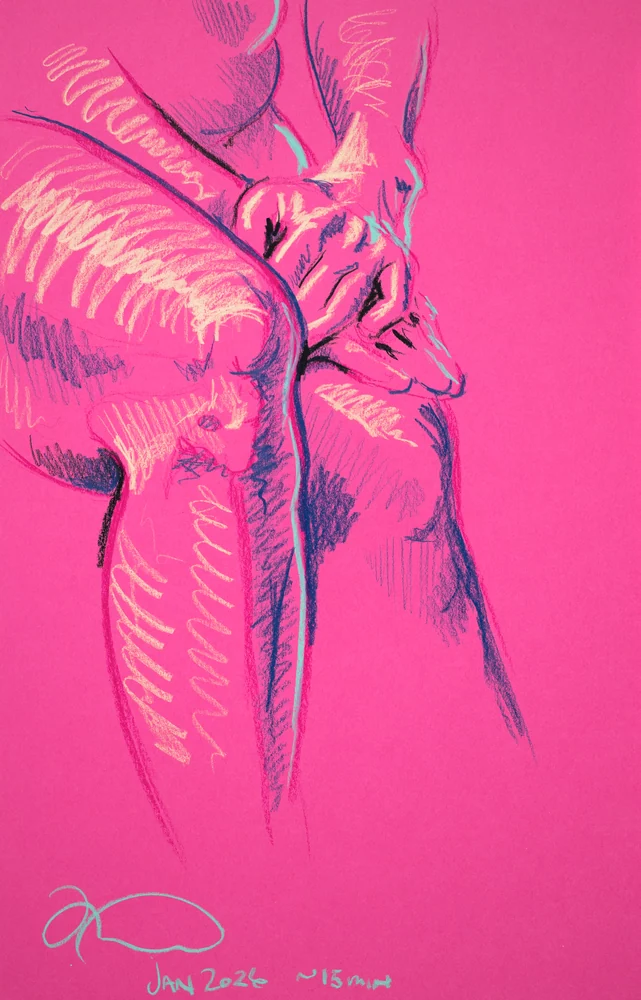 Seated figure, front view by Riley Adamson