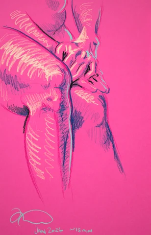 Seated figure, front view by Riley Adamson