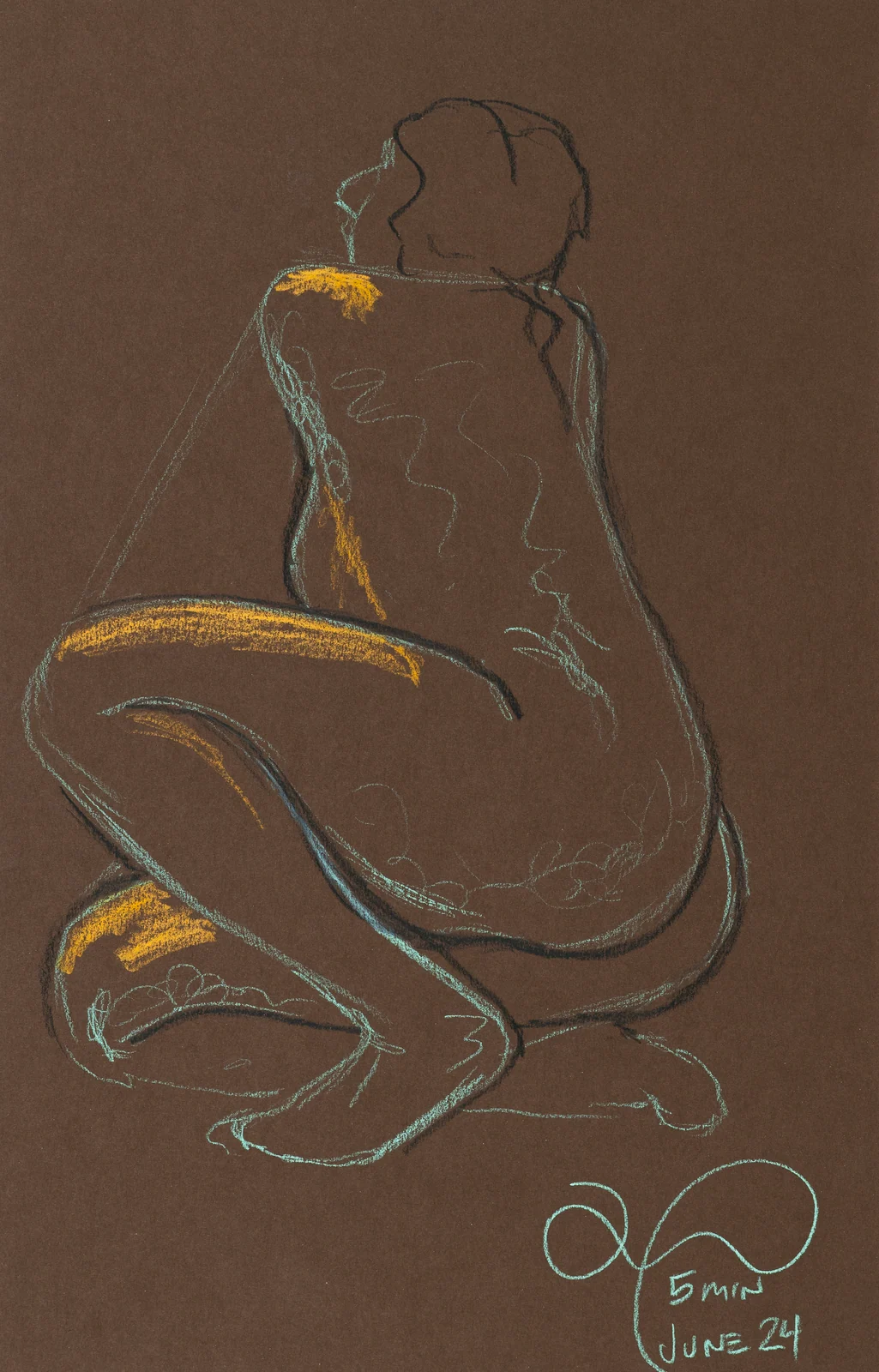 Seated figure, side view by Riley Adamson