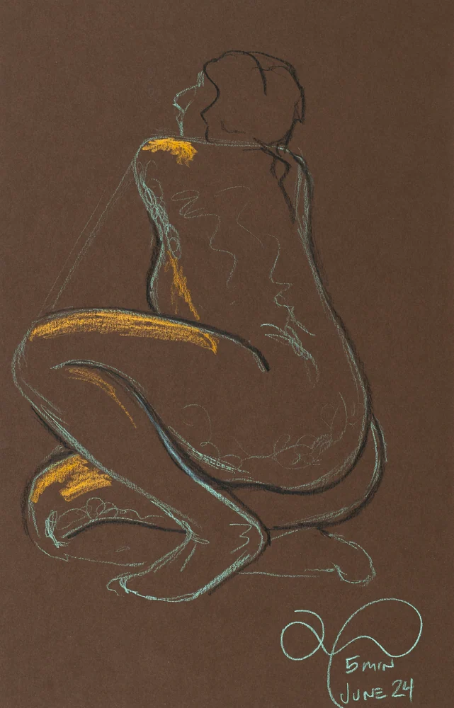 Seated figure, side view by Riley Adamson