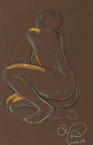 Seated figure, side view by Riley Adamson