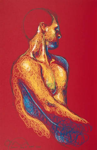 Seated figure, front view