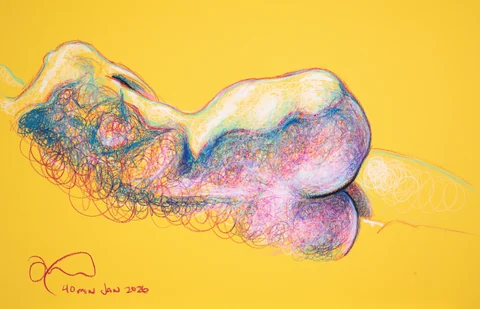 Lying-side figure, back view by Riley Adamson