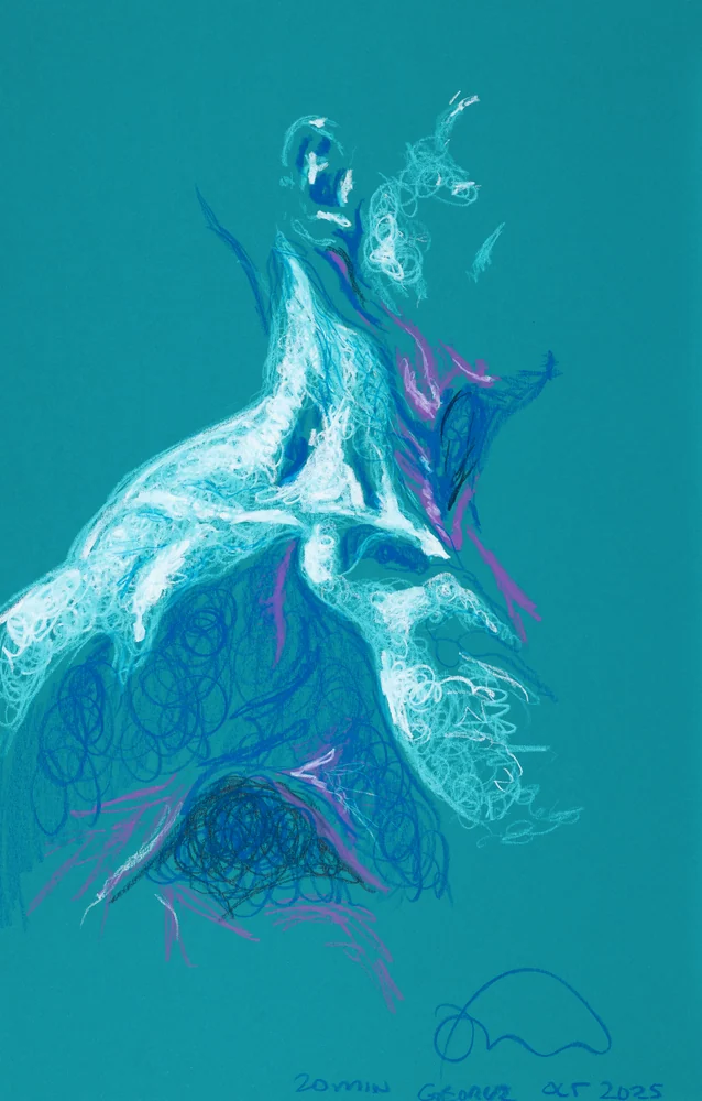 Seated figure, front view by Riley Adamson