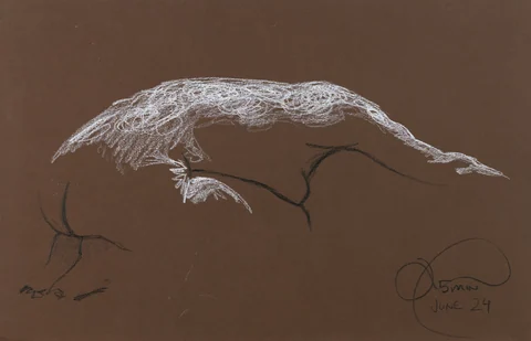 Figure drawing, side view by Riley Adamson