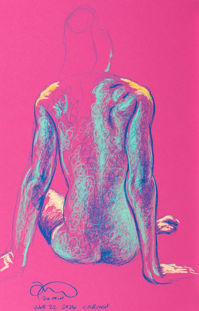 Seated figure, back view by Riley Adamson