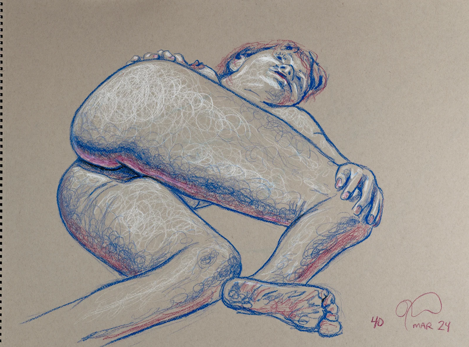 Lying-side figure, from-below view by Riley Adamson