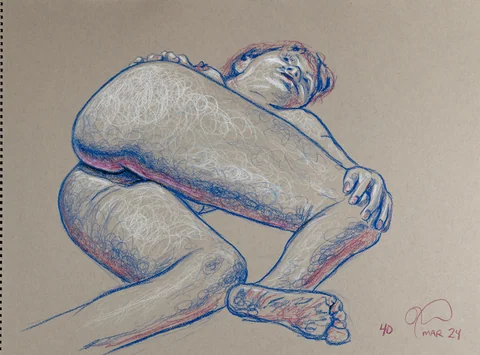 Lying-side figure, from-below view by Riley Adamson
