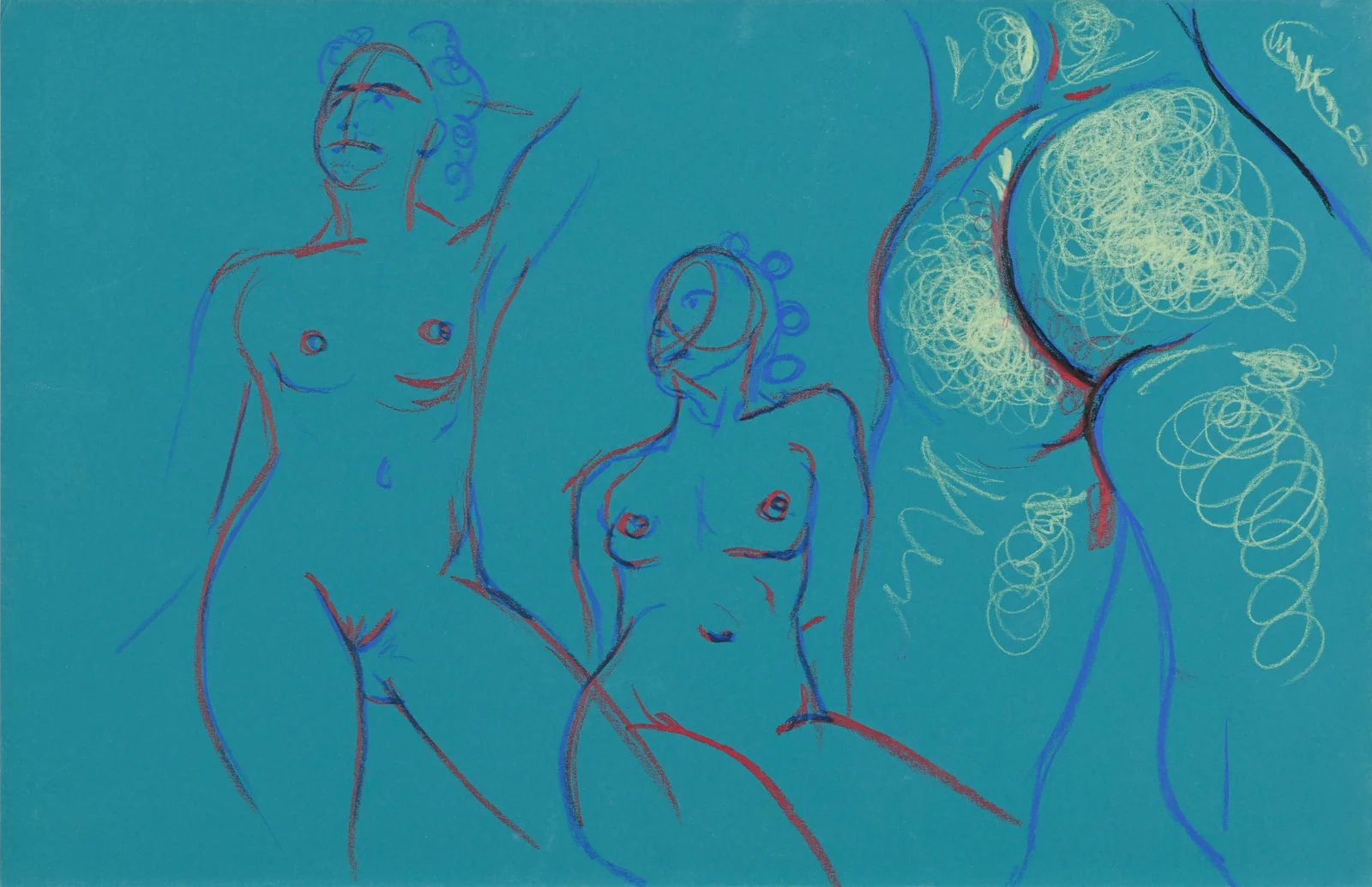Gesture sheet, 3 poses by Riley Adamson