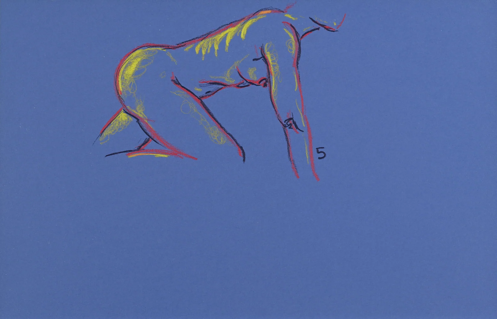 Crouching figure, side view by Riley Adamson